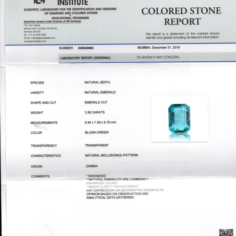 3.56 Ct Untreated Natural Zambian Emerald Gemstone Panna AAAA 3.56 Ct Untreated Natural Zambian Emerald Gemstone Panna AAAA