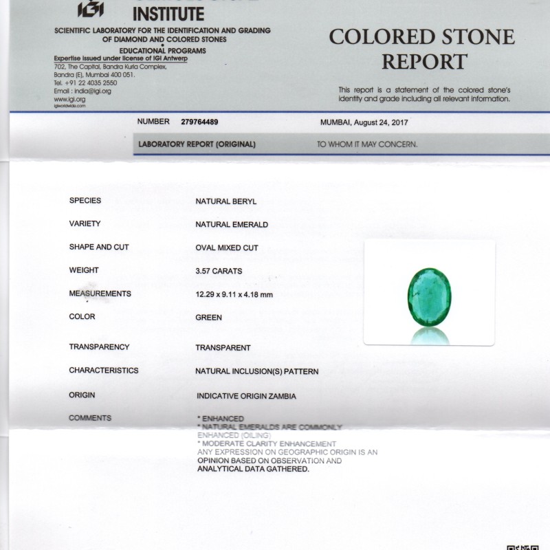 3.57 Ct Untreated Natural Zambian Emerald Gemstone Panna AAAAA 3.57 Ct Untreated Natural Zambian Emerald Gemstone Panna AAAAA