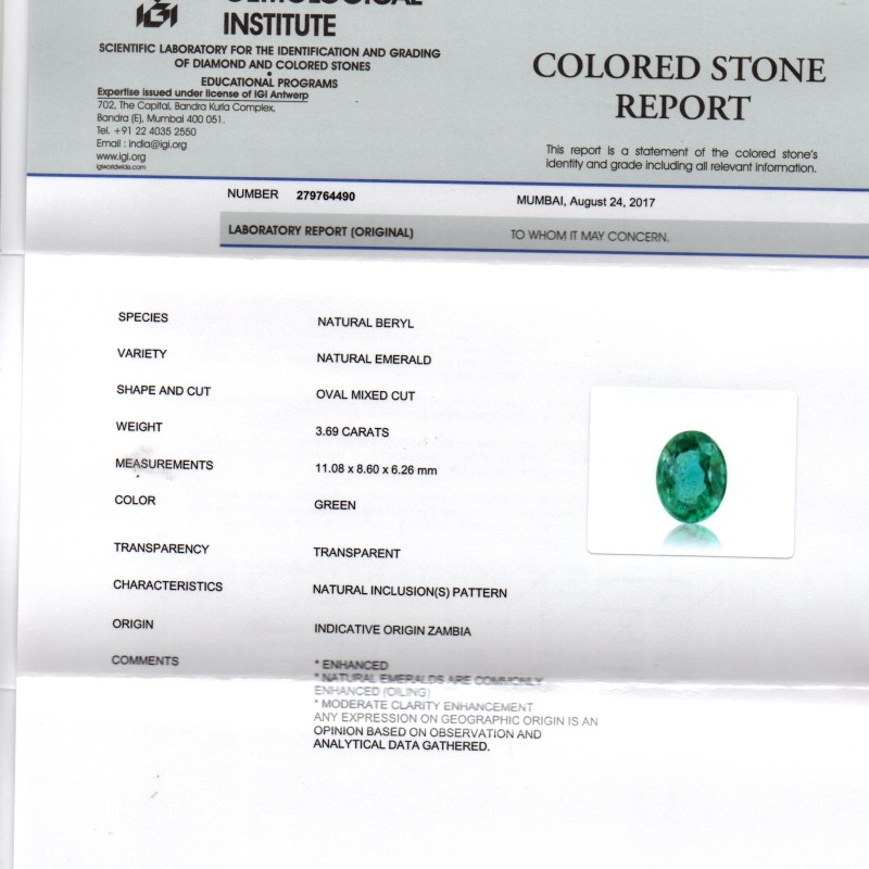 3.69 Ct Untreated Natural Zambian Emerald Gemstone Panna AAAAA 3.69 Ct Untreated Natural Zambian Emerald Gemstone Panna AAAAA