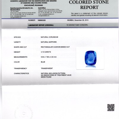 3.72 Ct Unheated Untreated Natural Ceylon Blue Sapphire Neelam AA 3.72 Ct Unheated Untreated Natural Ceylon Blue Sapphire Neelam AA