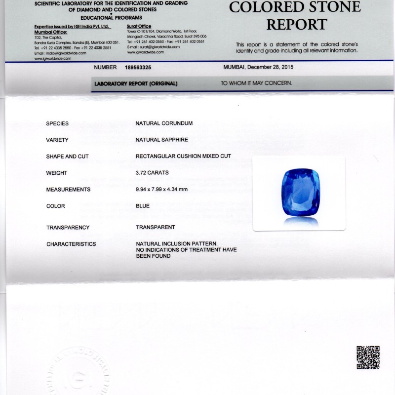 3.72 Ct Unheated Untreated Natural Ceylon Blue Sapphire Neelam AA 3.72 Ct Unheated Untreated Natural Ceylon Blue Sapphire Neelam AA