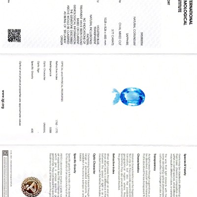 3.77 Ct IGI Certified Unheated Untreated Natural Ceylon Blue Sapphire AAA