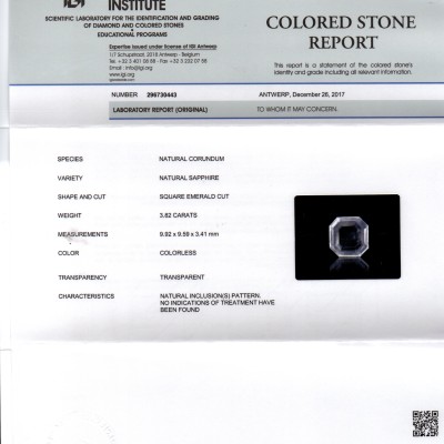 3.82 Ct Unheated Untreated Natural White Sapphire Gemstone 3.82 Ct Unheated Untreated Natural White Sapphire Gemstone