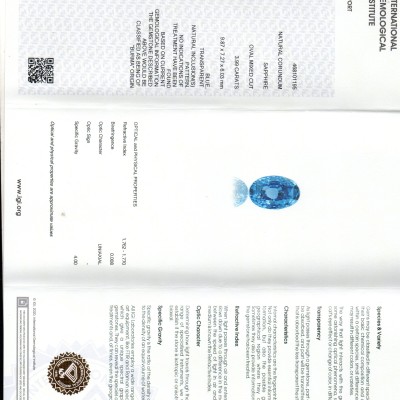 3.99 Ct IGI Certified Unheated Untreated Natural Burma Blue Sapphire AAAA 3.99 Ct IGI Certified Unheated Untreated Natural Burma Blue Sapphire AAAA
