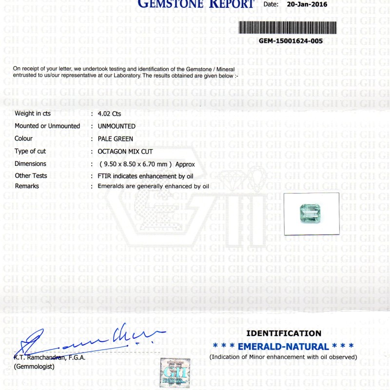 4.02 Ct Unheated Natural Colombian Emerald Gemstone**RARE**