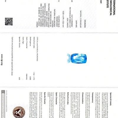 4.04 Ct IGI Certified Unheated Untreated Natural Ceylon Blue Sapphire 4.04 Ct IGI Certified Unheated Untreated Natural Ceylon Blue Sapphire