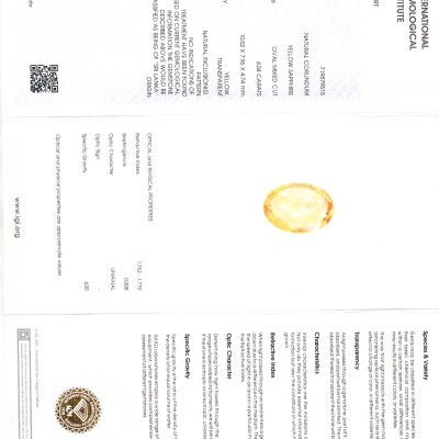 4.04 Ct IGI Certified Unheated Untreated Natural Ceylon Yellow Sapphire 4.04 Ct IGI Certified Unheated Untreated Natural Ceylon Yellow Sapphire