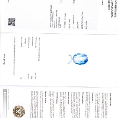 4.06 Ct IGI Certified Unheated Untreated Natural Ceylon Blue Sapphire 4.06 Ct IGI Certified Unheated Untreated Natural Ceylon Blue Sapphire