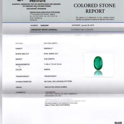 4.06 Ct Untreated Natural Zambian Emerald Gemstone Panna Gems AAAAA 4.06 Ct Untreated Natural Zambian Emerald Gemstone Panna Gems AAAAA