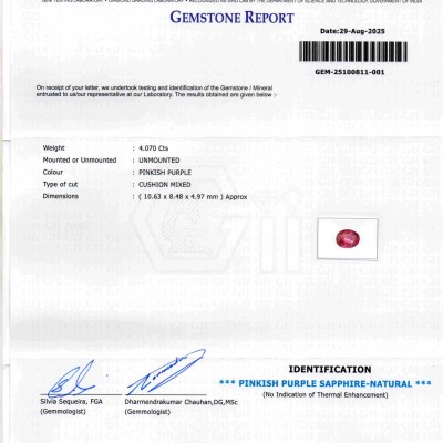 4.07 Ct Certified Unheated Untreated Natural Madagaskar Ruby AA