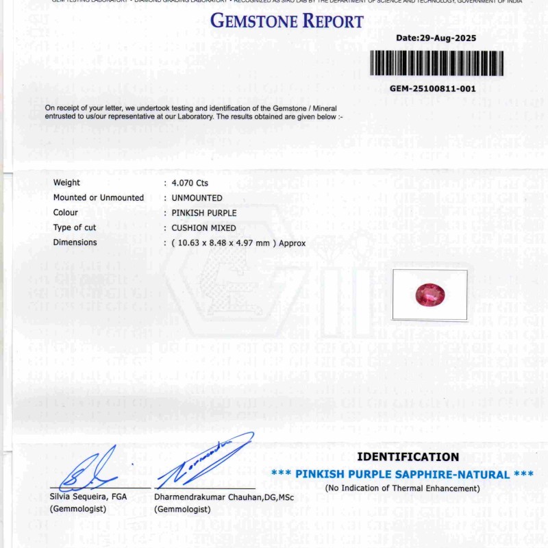 4.07 Ct Certified Unheated Untreated Natural Madagaskar Ruby AA