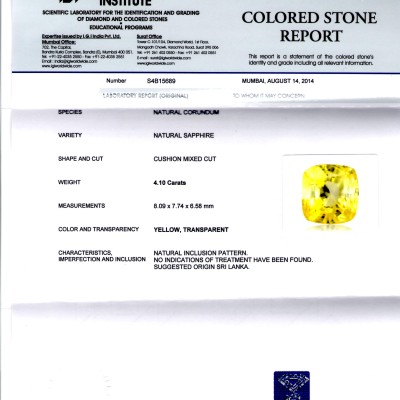 4.10 Ct Unheated Untreated Natural Ceylon Yellow Sapphire Pukhraj 4.10 Ct Unheated Untreated Natural Ceylon Yellow Sapphire Pukhraj