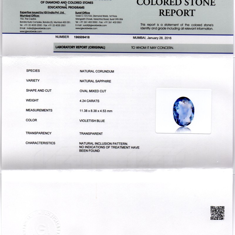 4.24 Ct Unheated Untreated Natural Ceylon Blue Sapphire Neelam