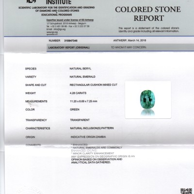 4.28 Ct Unheated Natural Colombian Emerald Gemstone**RARE** 4.28 Ct Unheated Natural Colombian Emerald Gemstone**RARE**