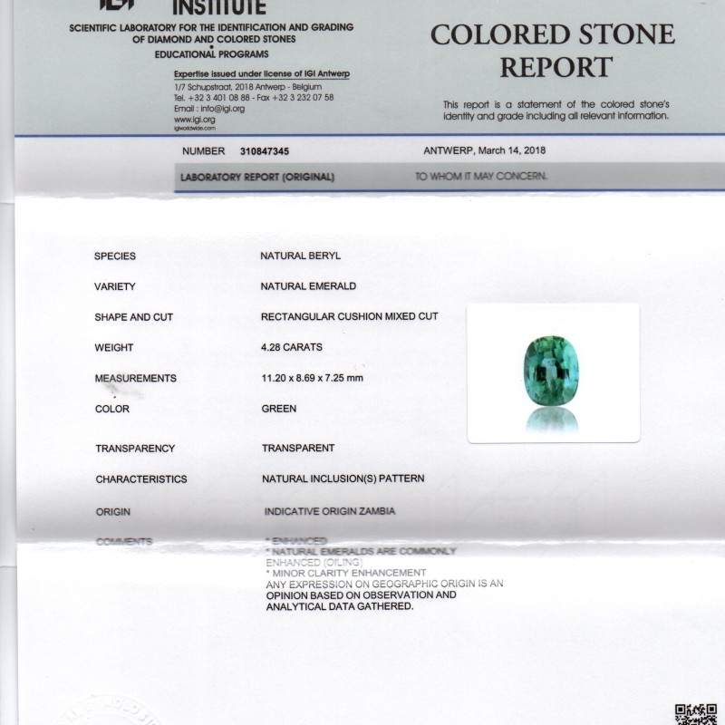 4.28 Ct Unheated Natural Colombian Emerald Gemstone**RARE** 4.28 Ct Unheated Natural Colombian Emerald Gemstone**RARE**