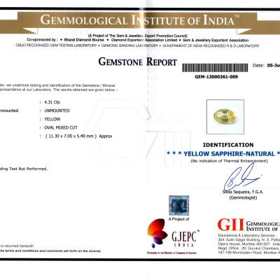 4.31 Ct Unheated Untreated Natural Ceylon Yellow Sapphire AAAAA 4.31 Ct Unheated Untreated Natural Ceylon Yellow Sapphire AAAAA