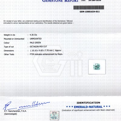 4.36 Ct Unheated Natural Colombian Emerald Gemstone**RARE** 4.36 Ct Unheated Natural Colombian Emerald Gemstone**RARE**