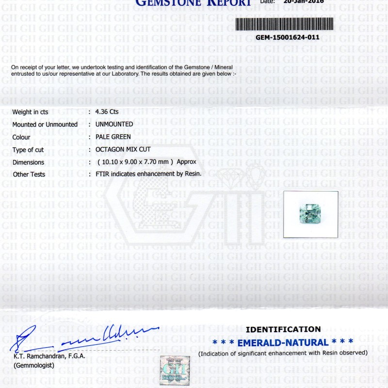 4.36 Ct Unheated Natural Colombian Emerald Gemstone**RARE** 4.36 Ct Unheated Natural Colombian Emerald Gemstone**RARE**