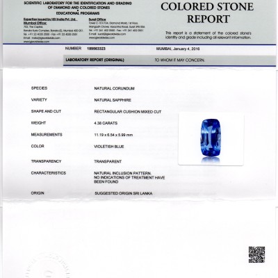 4.38 Ct Unheated Untreated Natural Ceylon Blue Sapphire Neelam 4.38 Ct Unheated Untreated Natural Ceylon Blue Sapphire Neelam