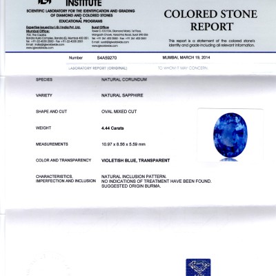 4.44 Ct Unheated Untreated Natural BURMA Blue Sapphire Neelam 4.44 Ct Unheated Untreated Natural BURMA Blue Sapphire Neelam