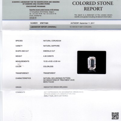 4.46 Ct Unheated Untreated Natural White Sapphire Gemstone AAA 4.46 Ct Unheated Untreated Natural White Sapphire Gemstone AAA
