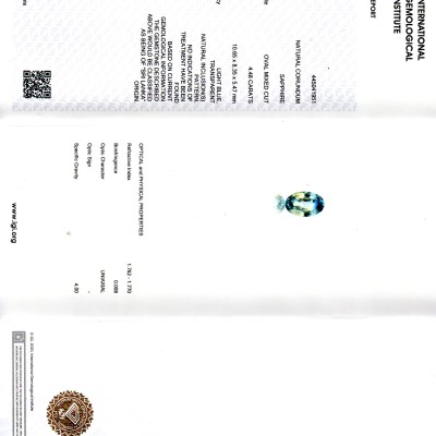 4.48 Ct IGI Certified Unheated Natural Pitambari Yellow-Blue Sapphire 4.48 Ct IGI Certified Unheated Natural Pitambari Yellow-Blue Sapphire