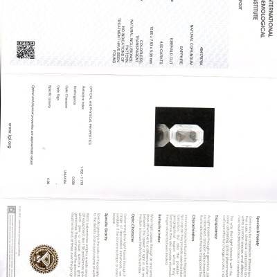 4.50 Ct IGI Certified Unheated Untreated Natural Ceylon White Pukhraj Sapphire 4.50 Ct IGI Certified Unheated Untreated Natural Ceylon White Pukhraj Sapphire