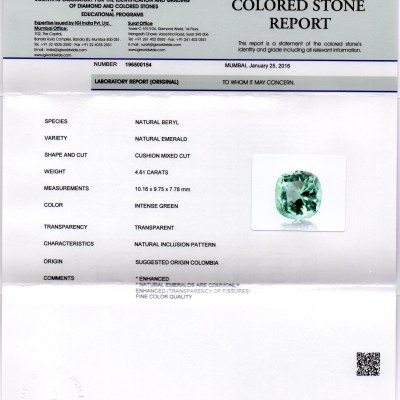 4.61 Ct Unheated Natural Colombian Emerald Gemstone**RARE** 4.61 Ct Unheated Natural Colombian Emerald Gemstone**RARE**