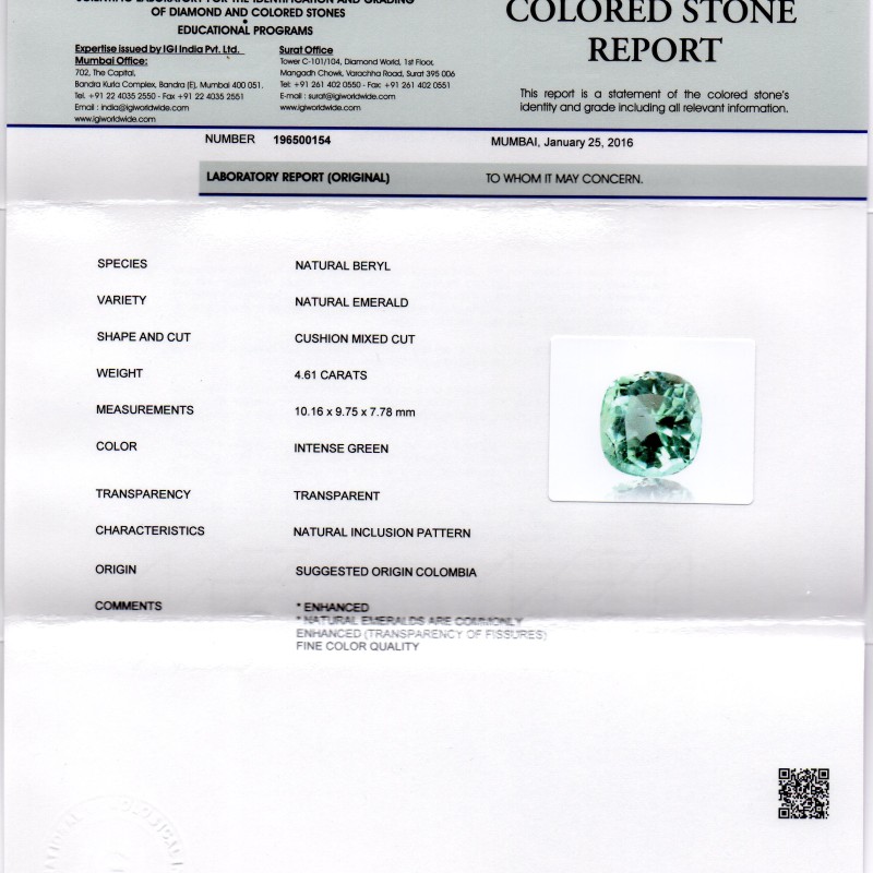 4.61 Ct Unheated Natural Colombian Emerald Gemstone**RARE** 4.61 Ct Unheated Natural Colombian Emerald Gemstone**RARE**