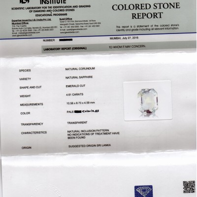 4.61 Ct IGI Certified Unheated Untreated Natural Ceylon White Sapphire Pukhraj 4.61 Ct IGI Certified Unheated Untreated Natural Ceylon White Sapphire Pukhraj