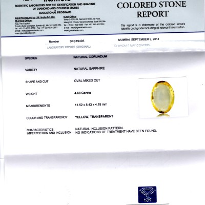 4.63 Ct Unheated Untreated Natural Ceylon Yellow Sapphire Pukhraj 4.63 Ct Unheated Untreated Natural Ceylon Yellow Sapphire Pukhraj