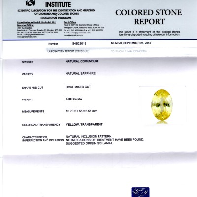 4.69 Ct Unheated Untreated Natural Ceylon Yellow Sapphire Pukhraj 4.69 Ct Unheated Untreated Natural Ceylon Yellow Sapphire Pukhraj
