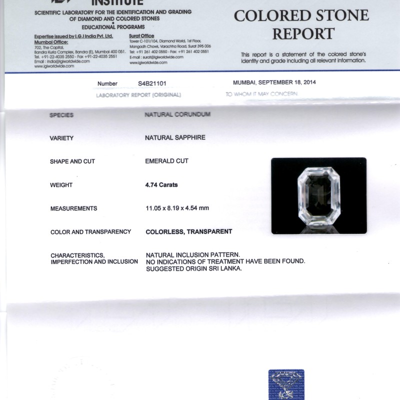 4.74 Ct Unheated Untreated Natural Premium White Sapphire Gemstone 4.74 Ct Unheated Untreated Natural Premium White Sapphire Gemstone