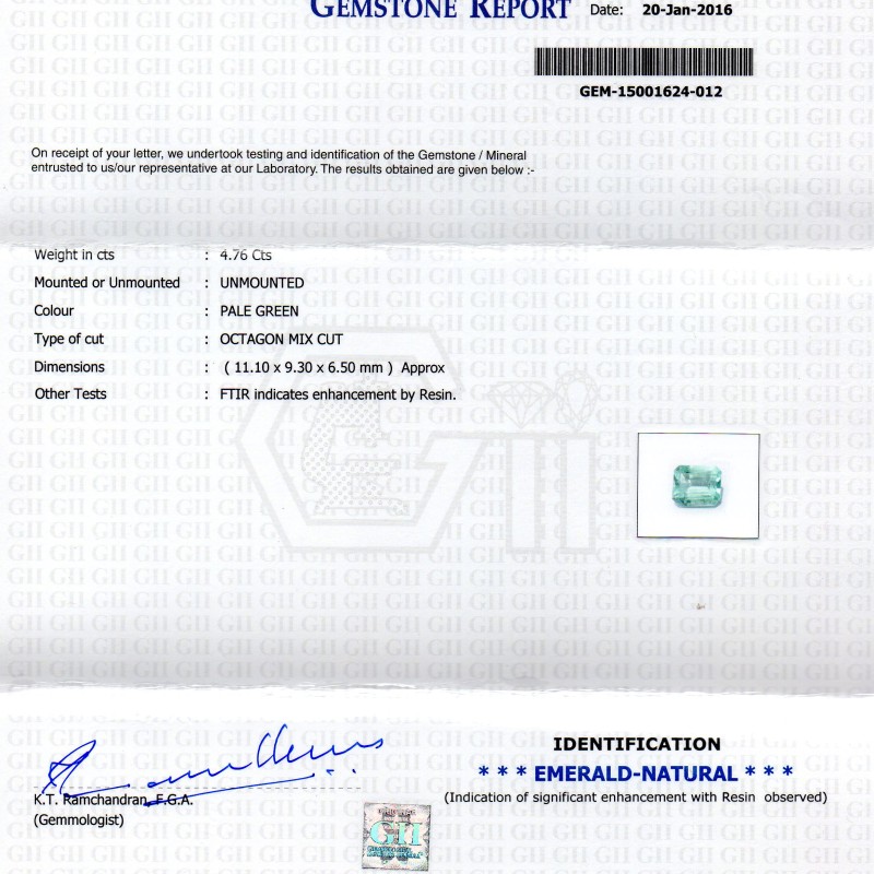 4.76 Ct Unheated Natural Colombian Emerald Gemstone**RARE** 4.76 Ct Unheated Natural Colombian Emerald Gemstone**RARE**