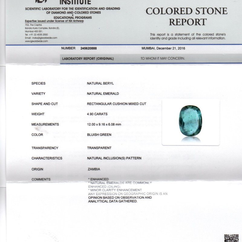 4.90 Ct Untreated Natural Zambian Emerald Gemstone Panna AAAAA 4.90 Ct Untreated Natural Zambian Emerald Gemstone Panna AAAAA