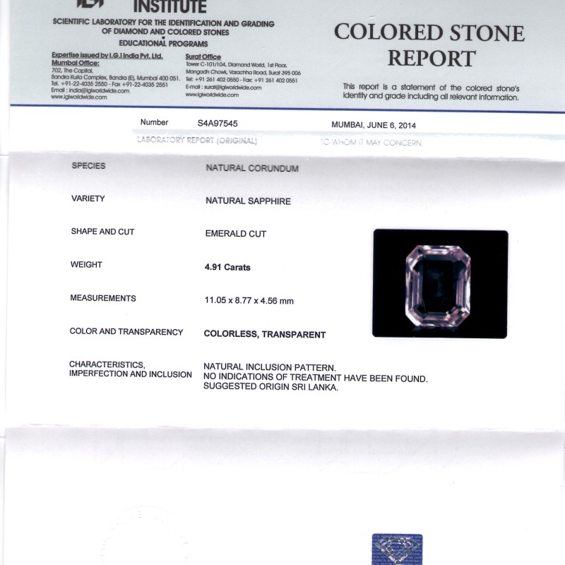 4.91 Ct Unheated Untreated Natural Premium Ceylon White Sapphire AAA 4.91 Ct Unheated Untreated Natural Premium Ceylon White Sapphire AAA