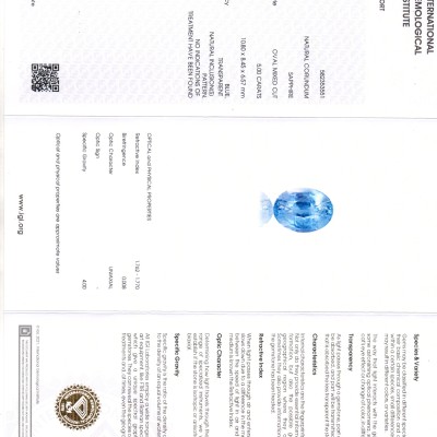 5.00 Ct IGI Certified Unheated Untreated Natural Ceylon Blue Sapphire 5.00 Ct IGI Certified Unheated Untreated Natural Ceylon Blue Sapphire