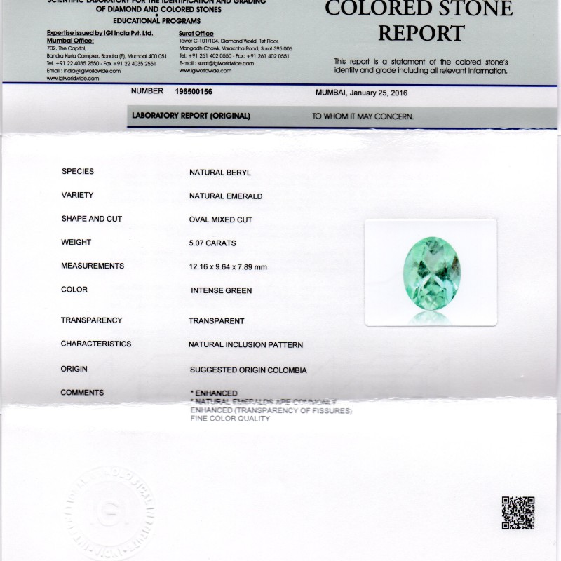 5.07 Ct Unheated Natural Colombian Emerald Gemstone**RARE** 5.07 Ct Unheated Natural Colombian Emerald Gemstone**RARE**