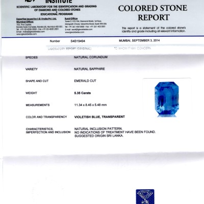 5.35 Ct Unheated Untreated Natural Ceylon Blue Sapphire Neelam 5.35 Ct Unheated Untreated Natural Ceylon Blue Sapphire Neelam