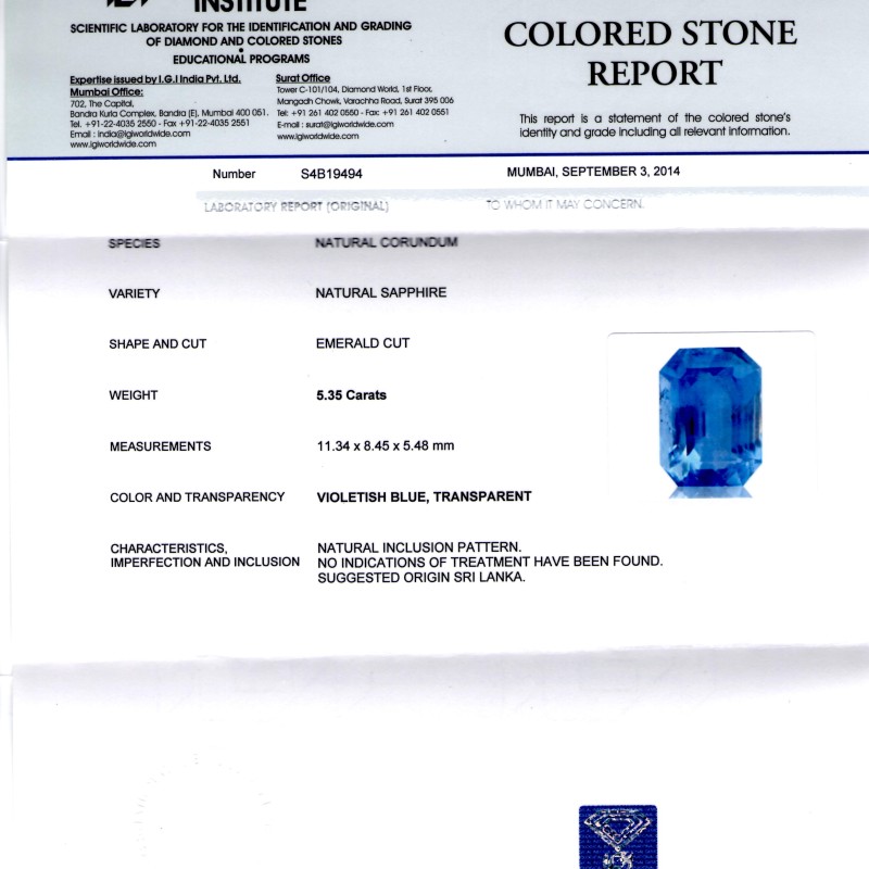 5.35 Ct Unheated Untreated Natural Ceylon Blue Sapphire Neelam 5.35 Ct Unheated Untreated Natural Ceylon Blue Sapphire Neelam