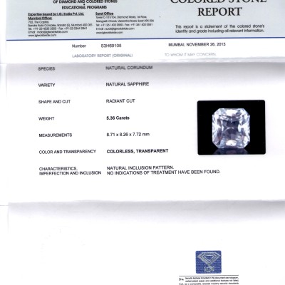 5.36 Ct Unheated Untreated Natural Ceylon White Sapphire Gemstone AAAAA 5.36 Ct Unheated Untreated Natural Ceylon White Sapphire Gemstone AAAAA