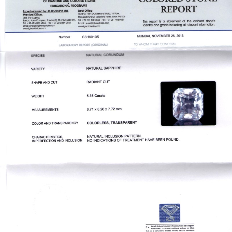 5.36 Ct Unheated Untreated Natural Ceylon White Sapphire Gemstone AAAAA 5.36 Ct Unheated Untreated Natural Ceylon White Sapphire Gemstone AAAAA