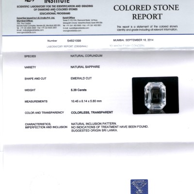 5.39 Ct Unheated Untreated Natural Premium White Sapphire Gemstone 5.39 Ct Unheated Untreated Natural Premium White Sapphire Gemstone