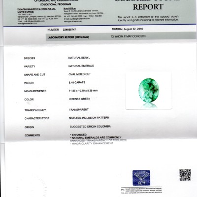 5.48 Ct Unheated Natural Colombian Emerald Gemstone **RARE** 5.48 Ct Unheated Natural Colombian Emerald Gemstone **RARE**