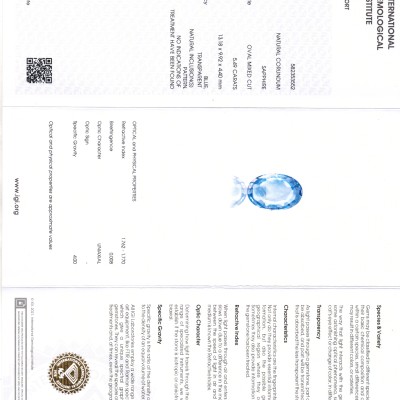 5.49 Ct IGI Certified Unheated Untreated Natural Ceylon Blue Sapphire 5.49 Ct IGI Certified Unheated Untreated Natural Ceylon Blue Sapphire