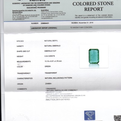 5.54 Ct Untreated Natural Zambian Emerald Gemstones AA+++ 5.54 Ct Untreated Natural Zambian Emerald Gemstones AA+++