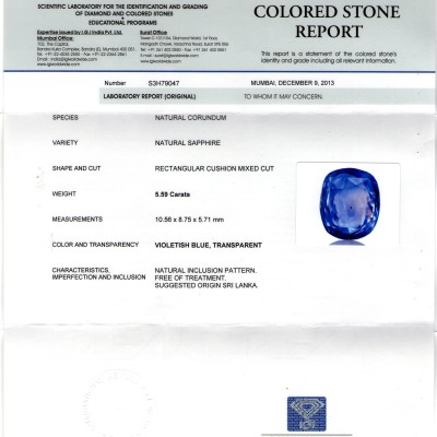5.59 Ct Unheated Untreated Natural Ceylon Blue Sapphire Neelam 5.59 Ct Unheated Untreated Natural Ceylon Blue Sapphire Neelam