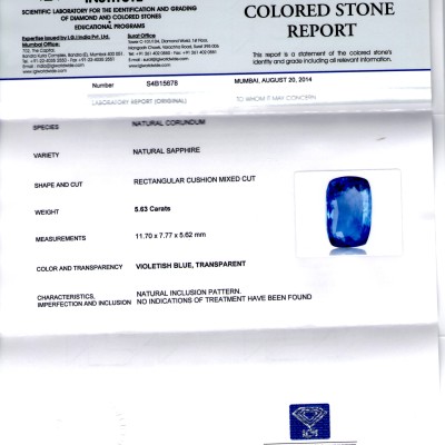 5.63 Ct Unheated Untreated Natural Srilankan Blue Sapphire Neelam AAA 5.63 Ct Unheated Untreated Natural Srilankan Blue Sapphire Neelam AAA