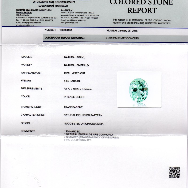 5.65 Ct Unheated Natural Colombian Emerald Gemstone**RARE** 5.65 Ct Unheated Natural Colombian Emerald Gemstone**RARE**