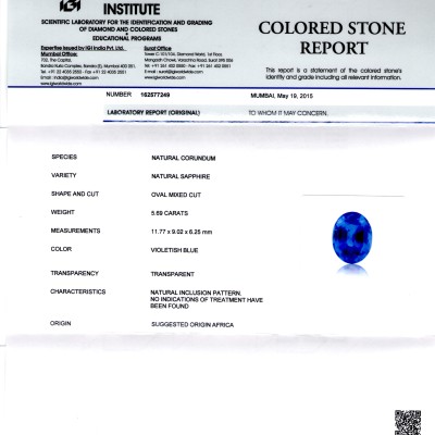 5.69 Ct Unheated Untreated Natural Blue Sapphire Neelam Gems 5.69 Ct Unheated Untreated Natural Blue Sapphire Neelam Gems